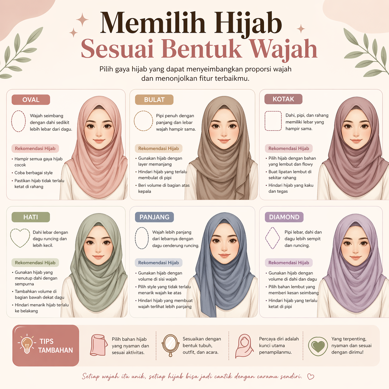 Memilih Hijab Sesuai Bentuk Wajah agar Tampil Lebih Menawan